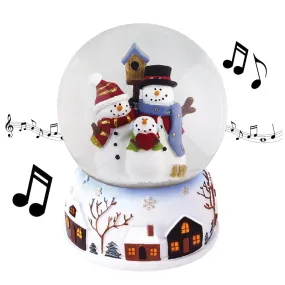 100mm Musical Snowman Family Water Globe