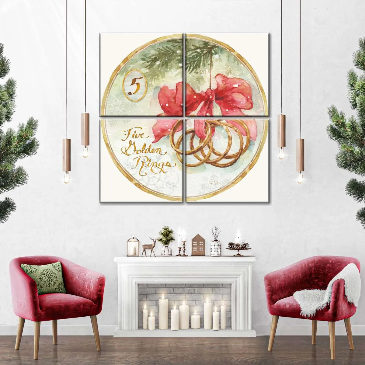 12 Days Of Christmas V Round Wall Art