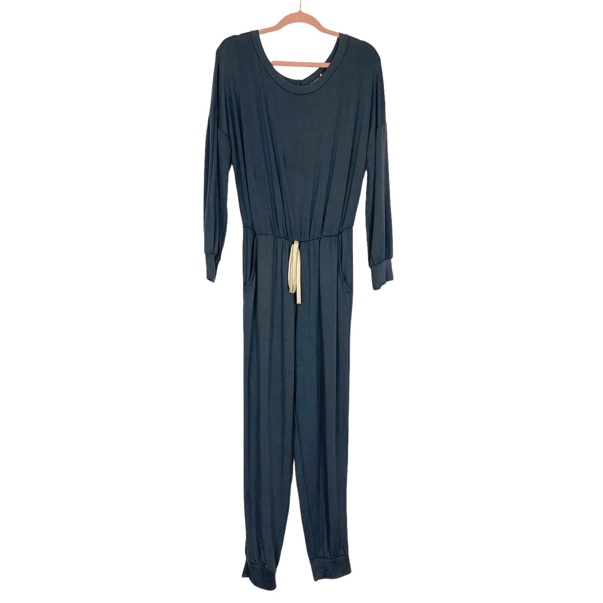 143 Story by Line Up Long Sleeve Faux Drawstring Waist Jumpsuit- Size ~S (see notes)