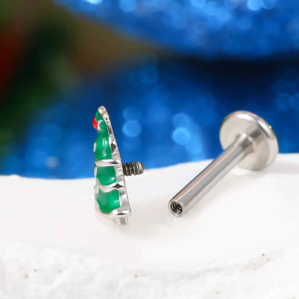 16G 3PCS Internally Threaded Christmas Labret Studs