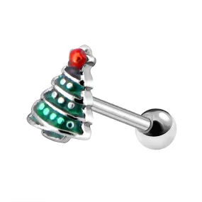 16G Christmas Tree Ball End Tragus Helix Piercing Stud