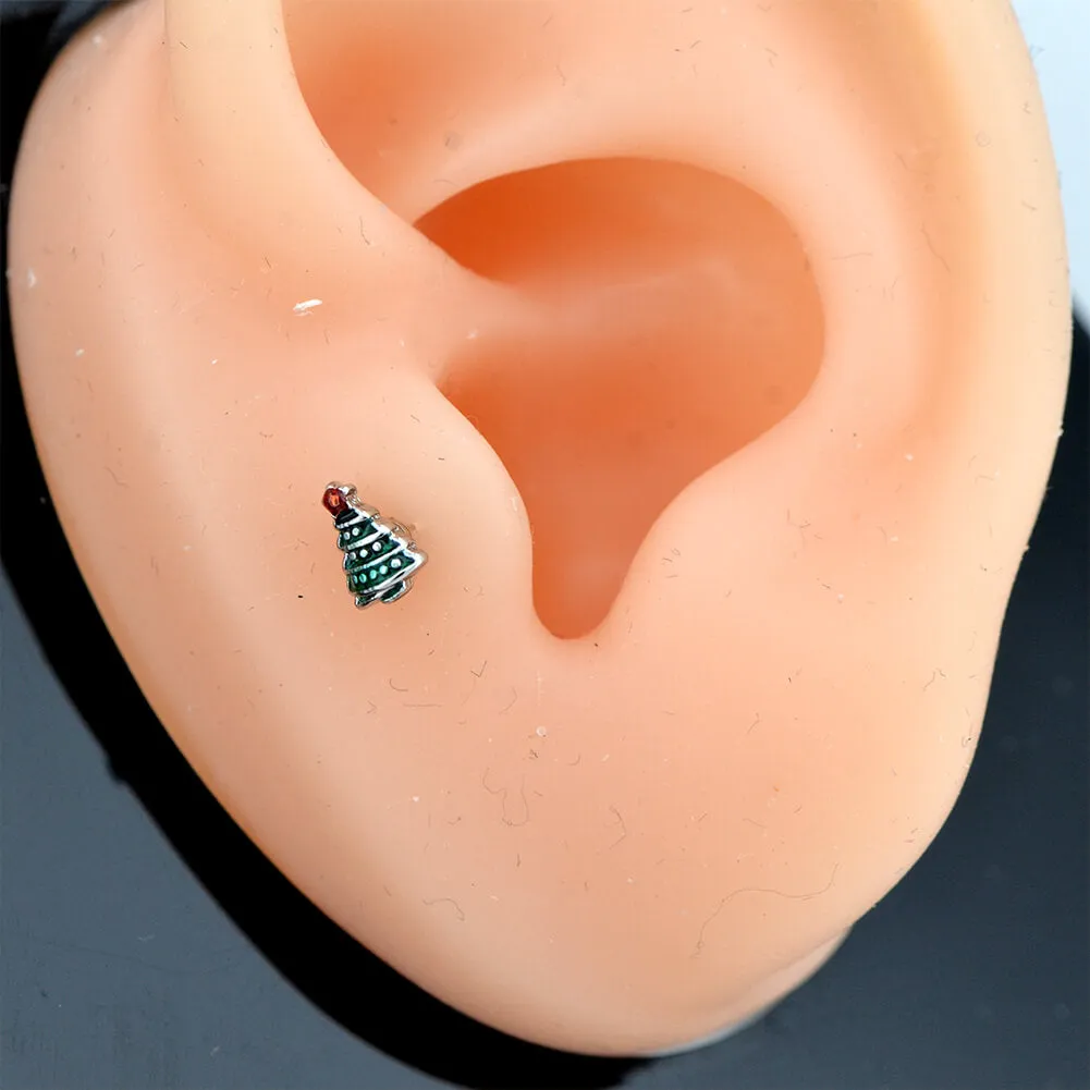 16G Christmas Tree Ball End Tragus Helix Piercing Stud