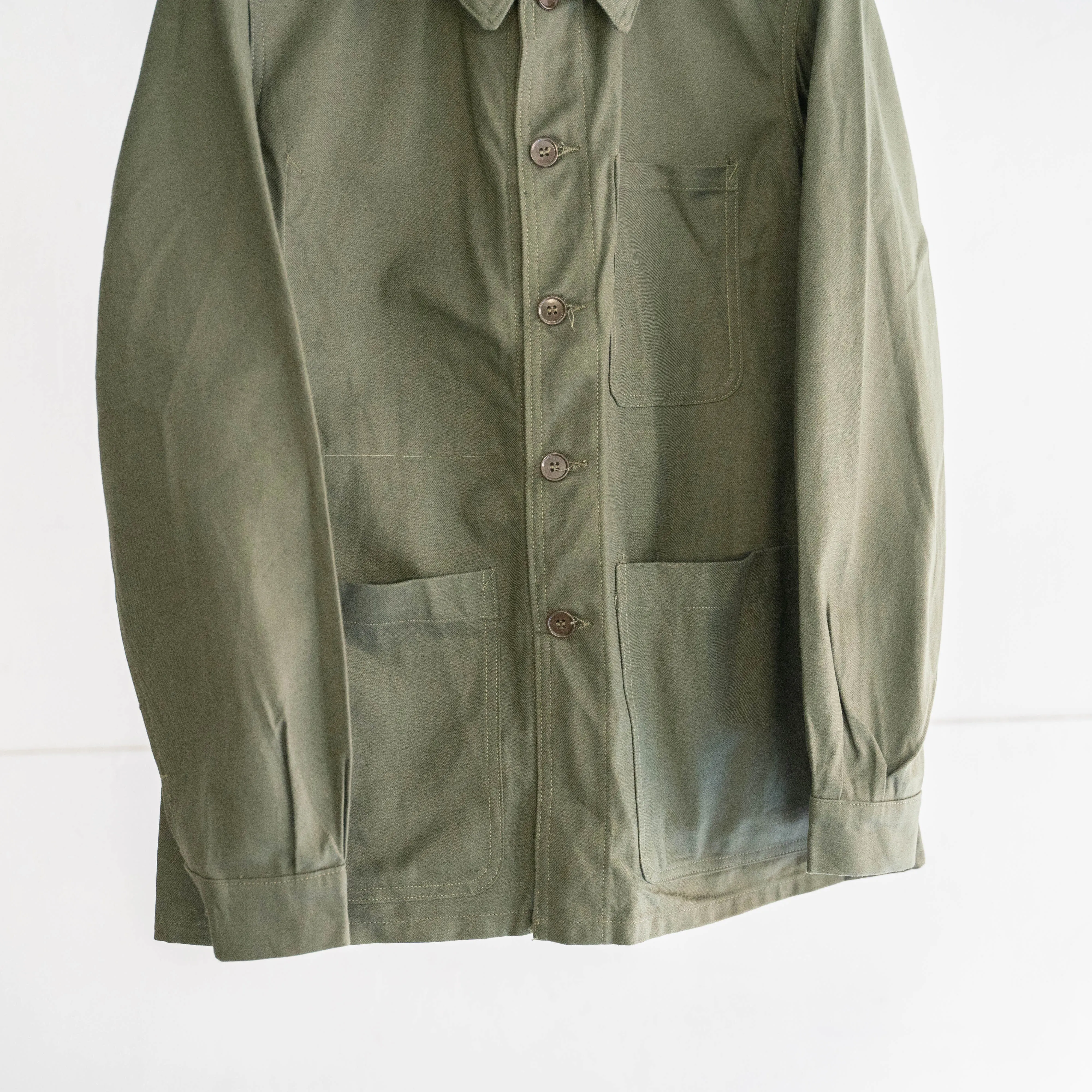 1950-60s French military green work jacket 'dead stock'