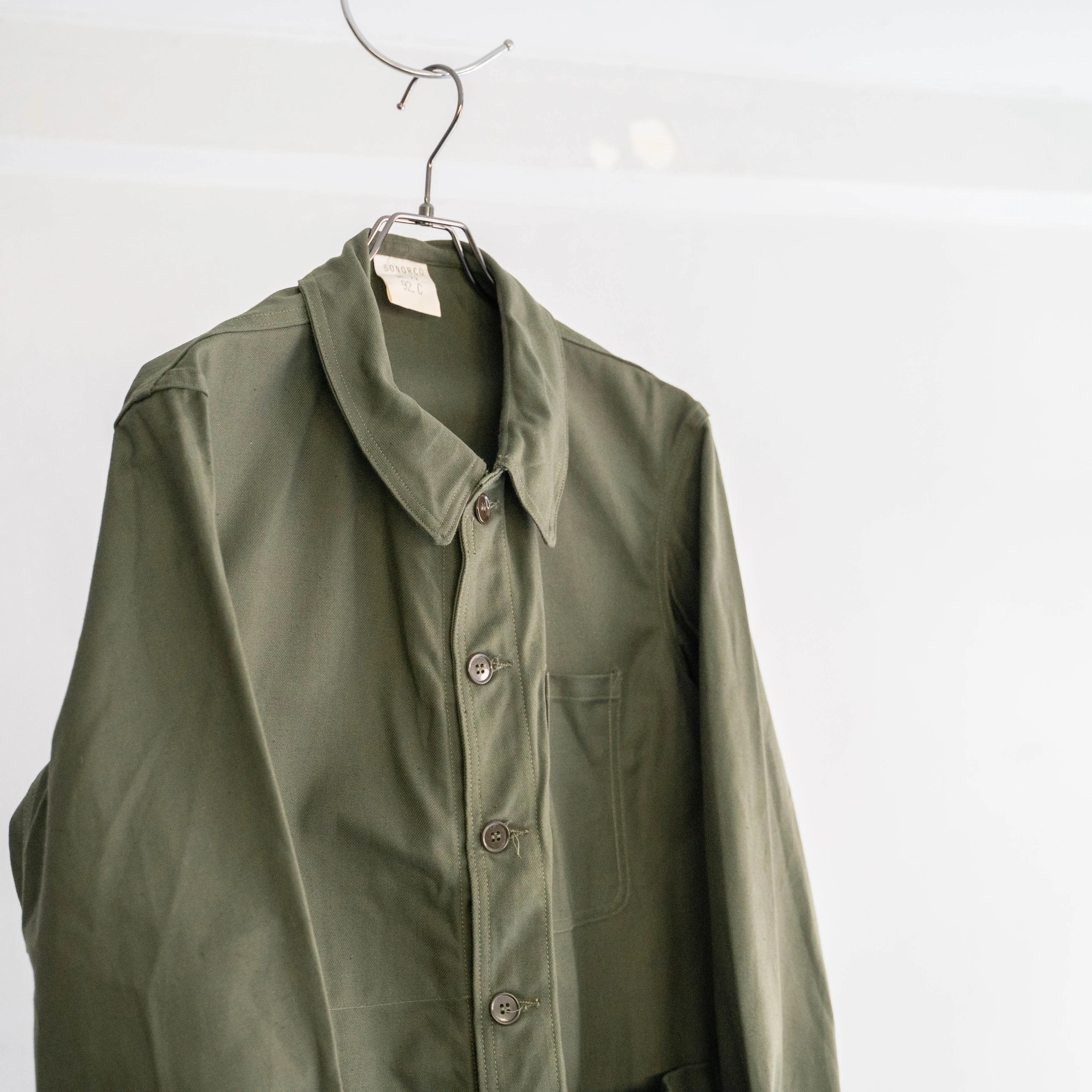 1950-60s French military green work jacket 'dead stock'