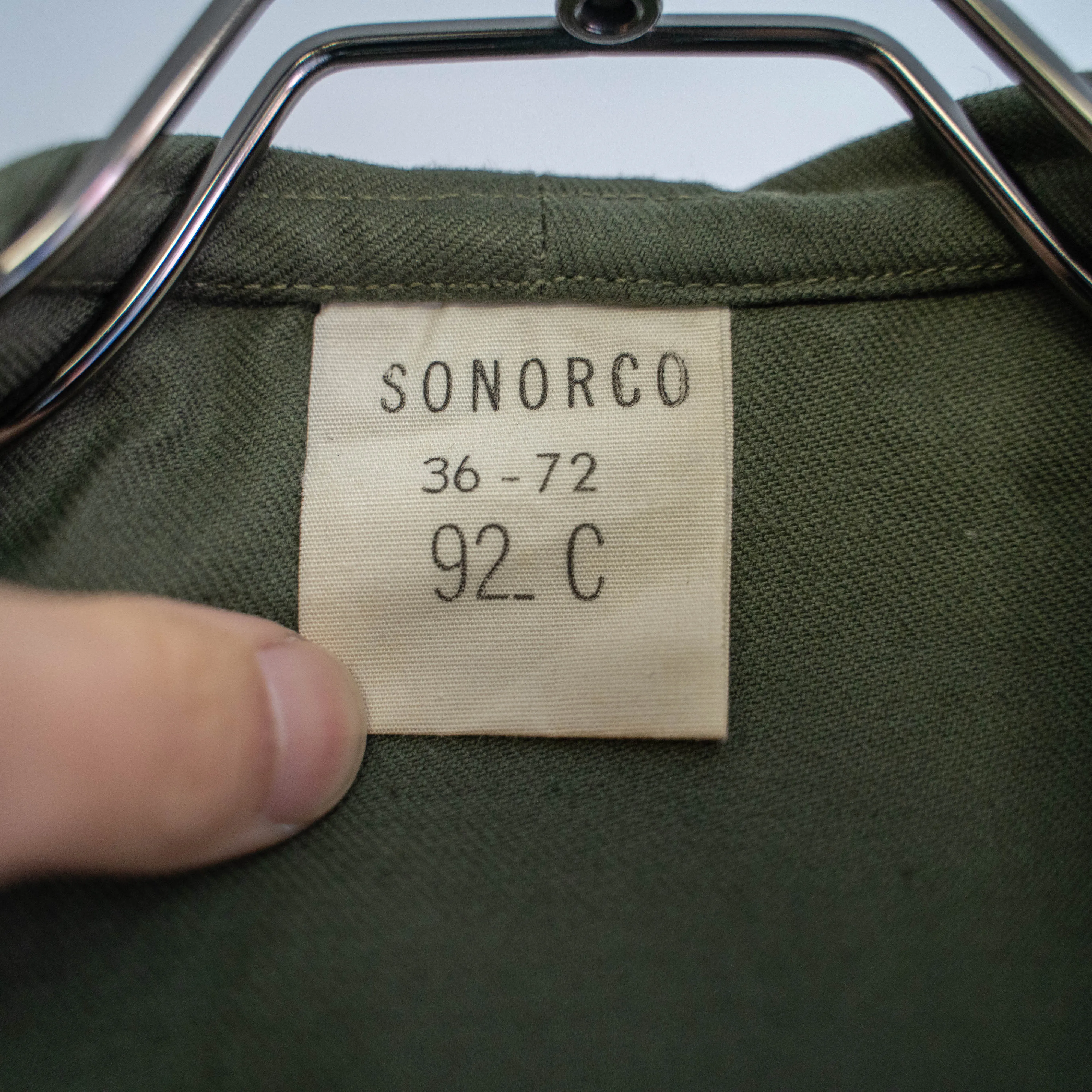 1950-60s French military green work jacket 'dead stock'