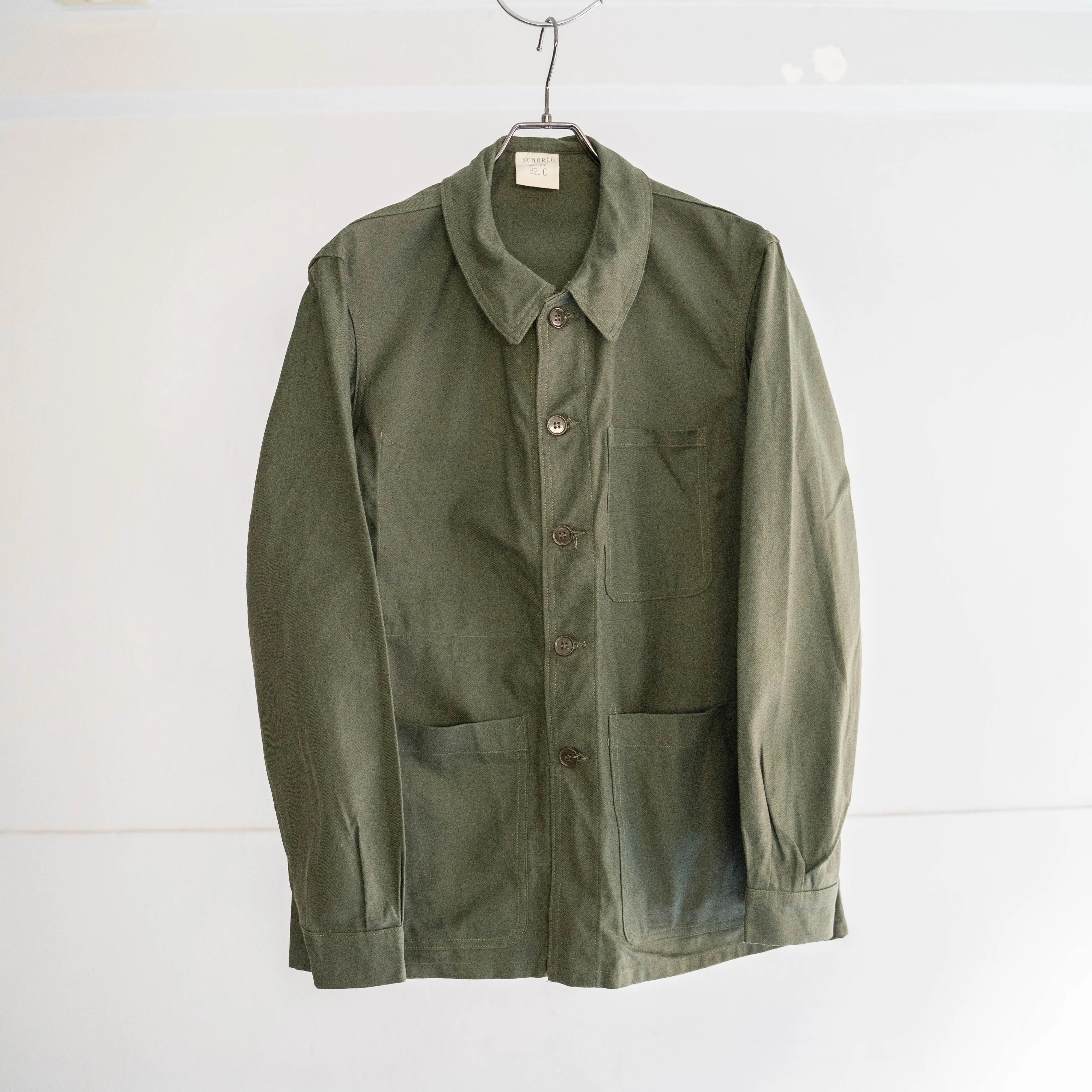 1950-60s French military green work jacket 'dead stock'