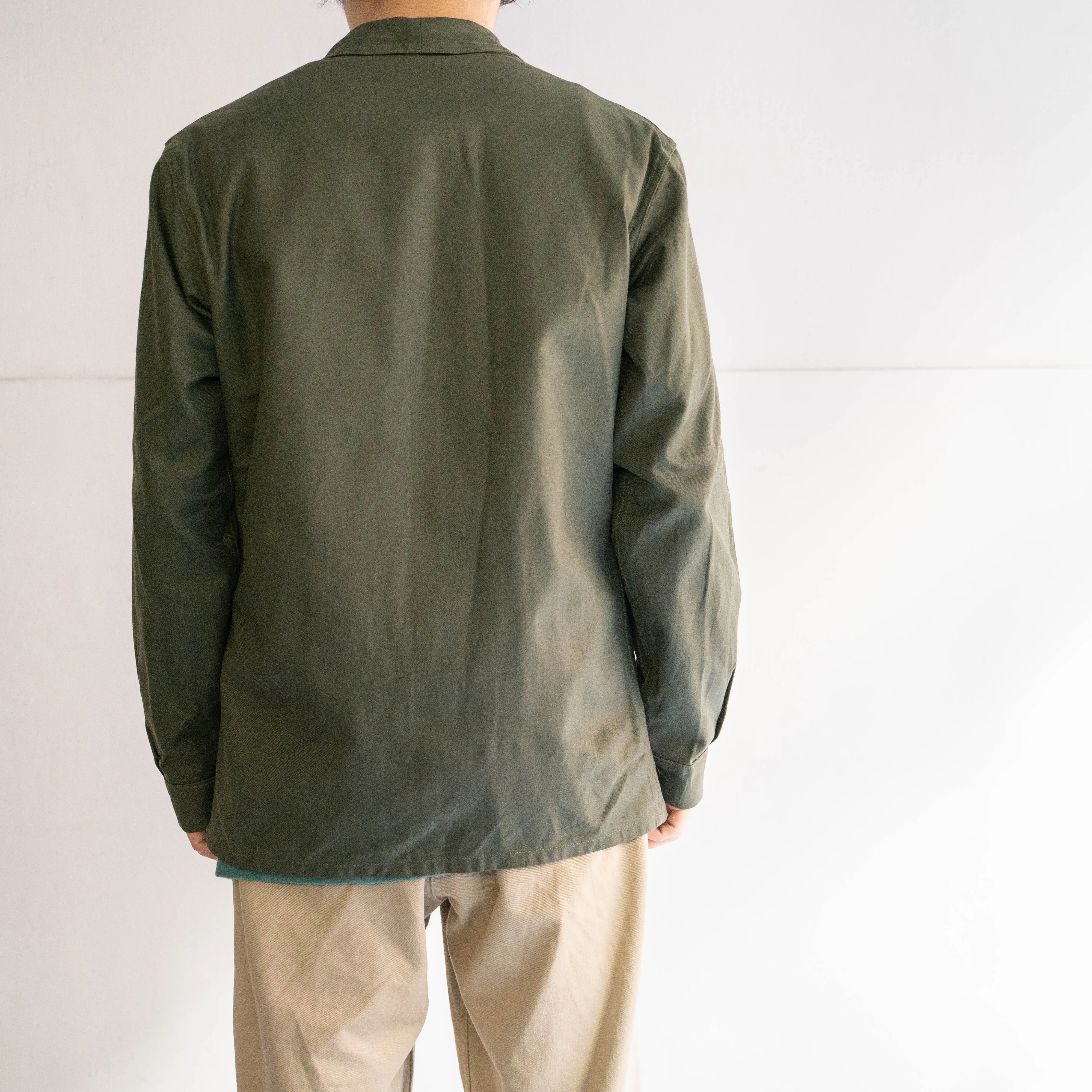 1950-60s French military green work jacket 'dead stock'