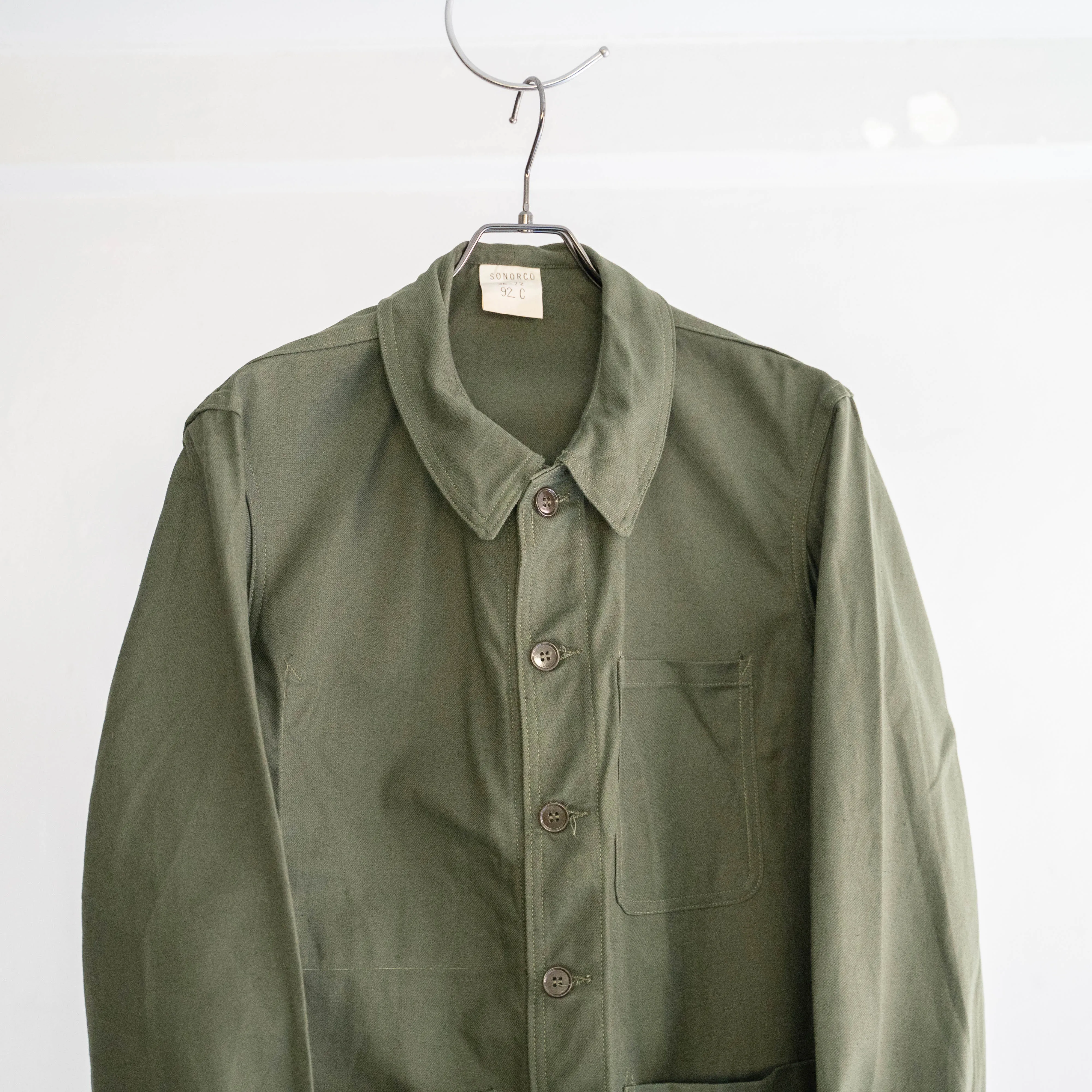 1950-60s French military green work jacket 'dead stock'