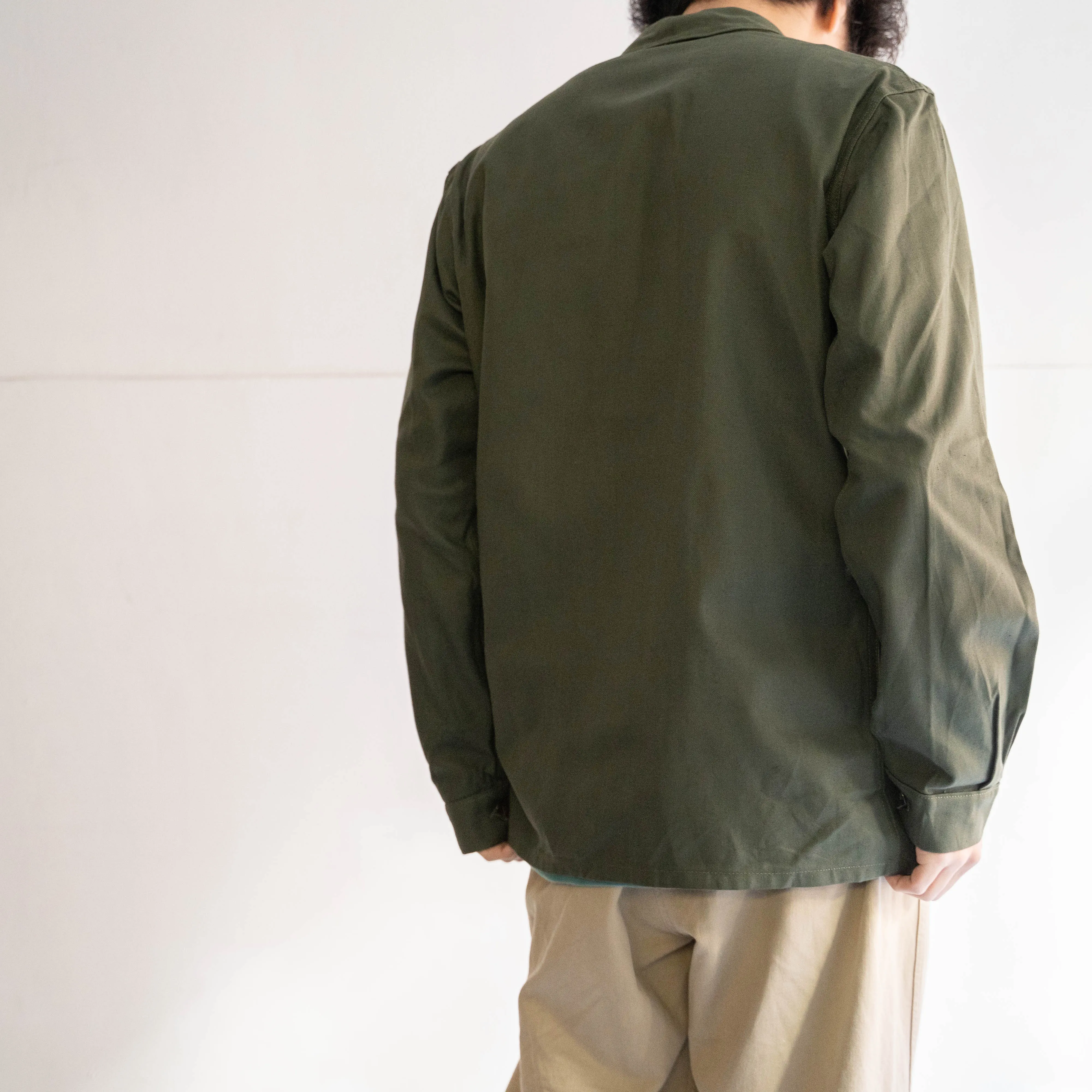 1950-60s French military green work jacket 'dead stock'