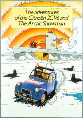 1985 Citroen Tintin Car Brochure: Adventures of 2CV6 & the Arctic Snowman Herge