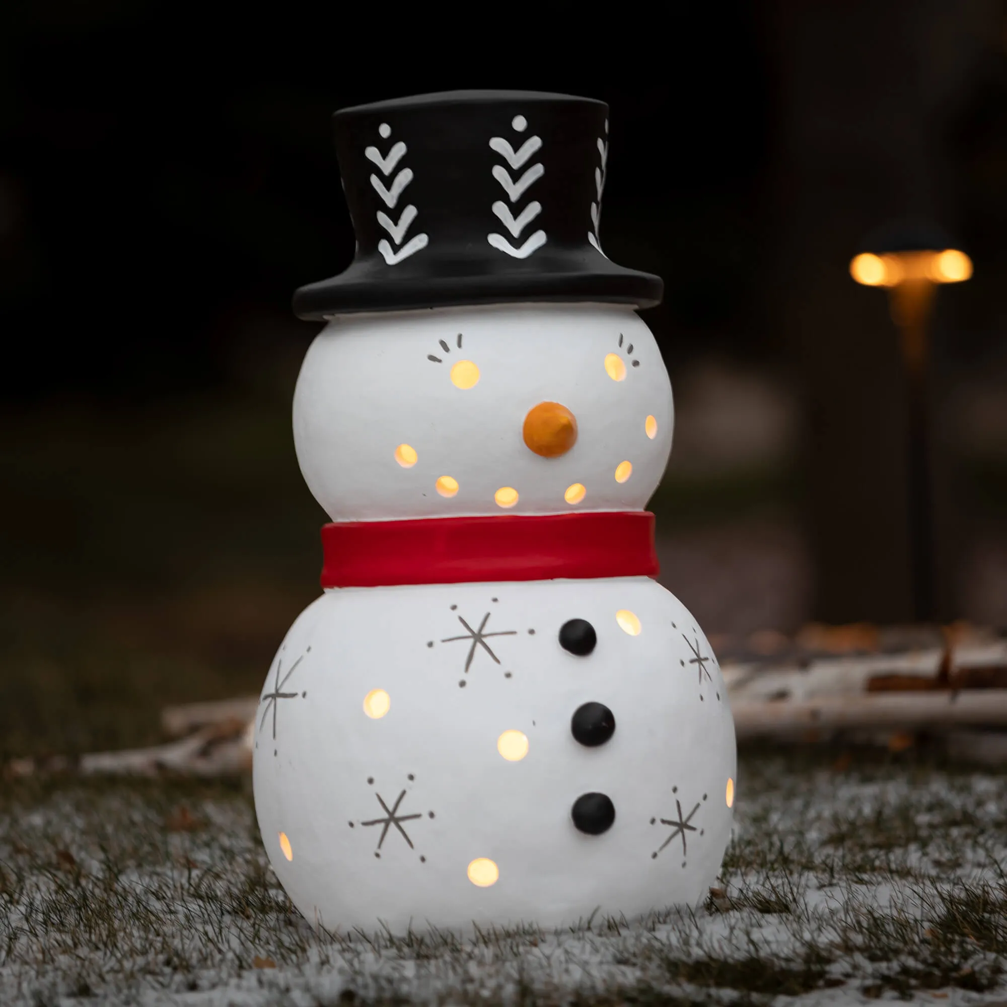 23.5"H Sullivans Outdoor Lighted Snowman Figure, White