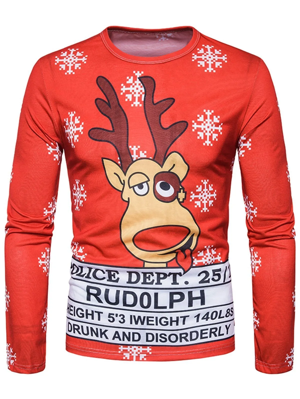 3D Reindeer Christmas Crew Neck Shirt