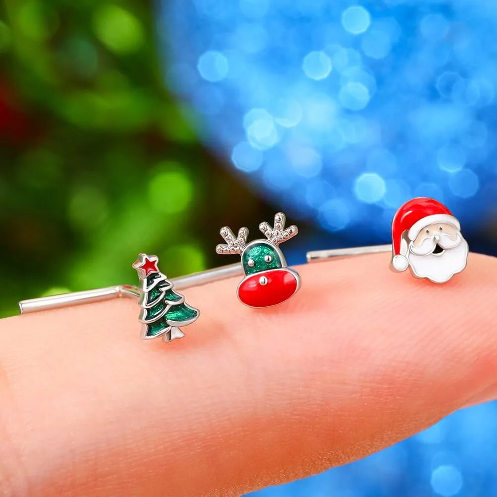 3PCS 20G Christmas L-shaped Nose Studs Jewelry