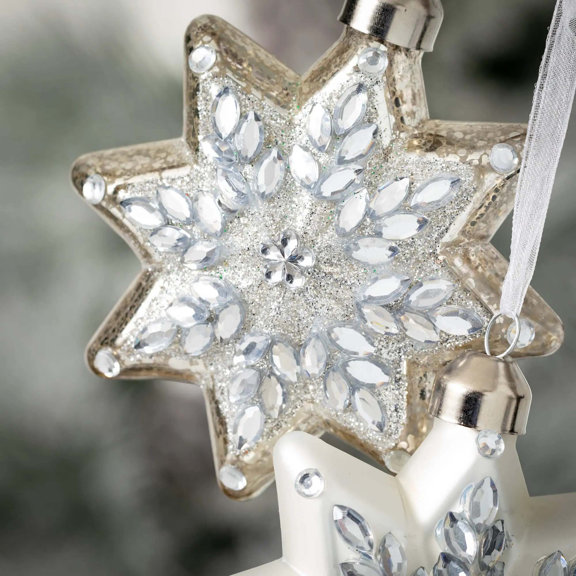 4"H Sullivans Snowflake Ornament - Set of 2, Silver Christmas Ornaments