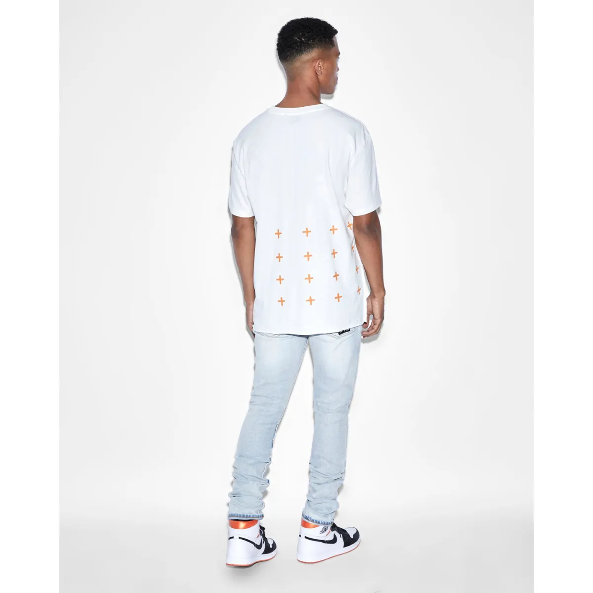 4x4 Biggie SS Tee White Orange