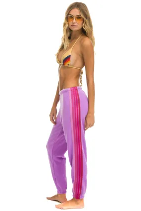 5 STRIPE SWEATPANTS - NEON PURPLE // PINK