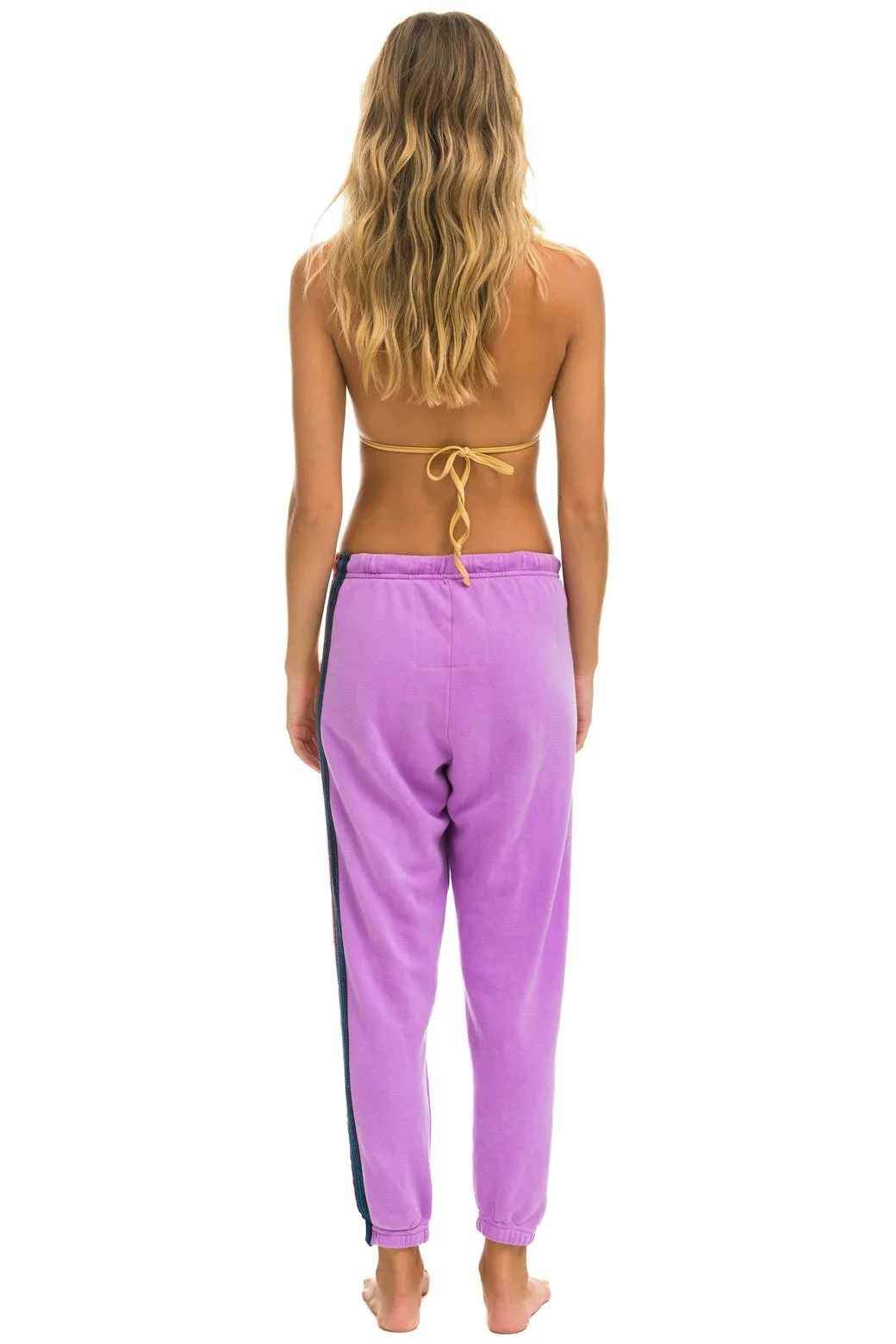 5 STRIPE SWEATPANTS - NEON PURPLE