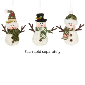 6.5" Comfy & Cozy Christmas Snowman Ornament