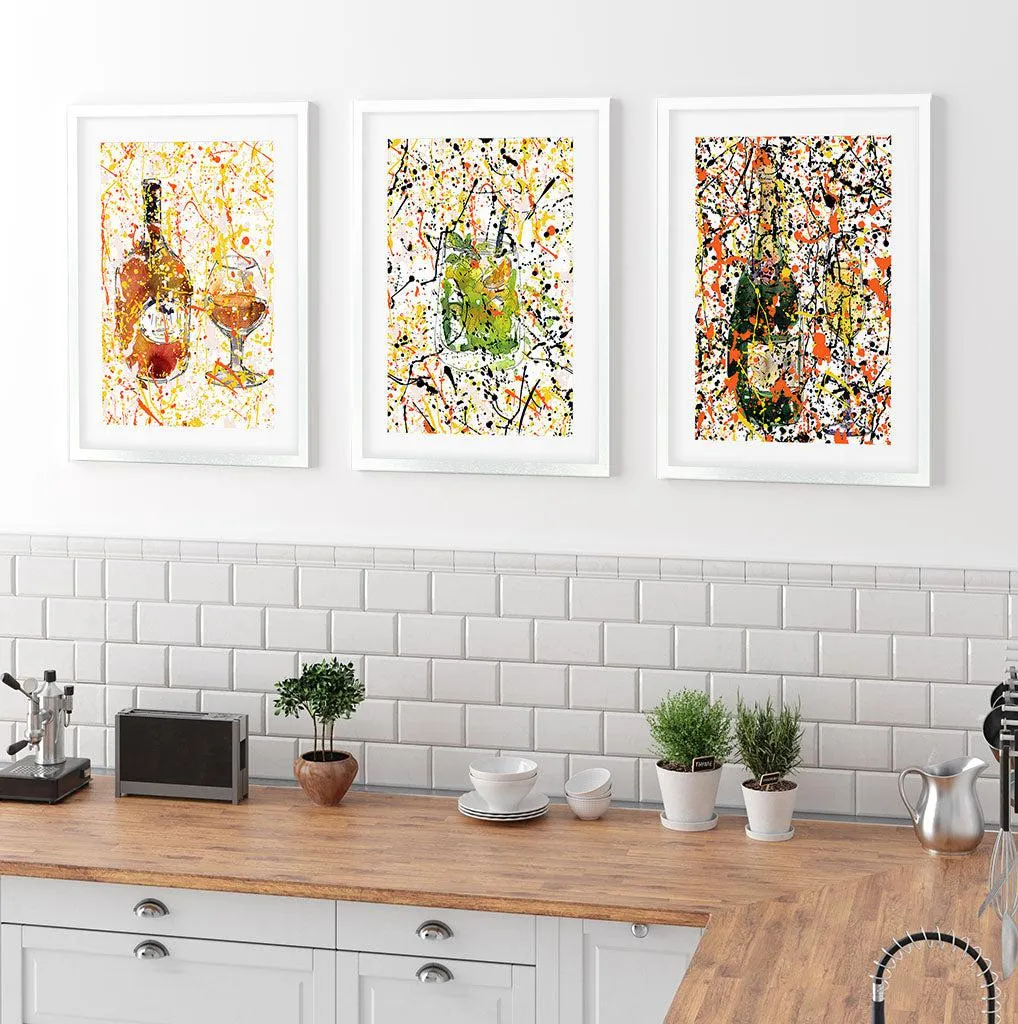 Abstract Beverage - Print Set Of 3