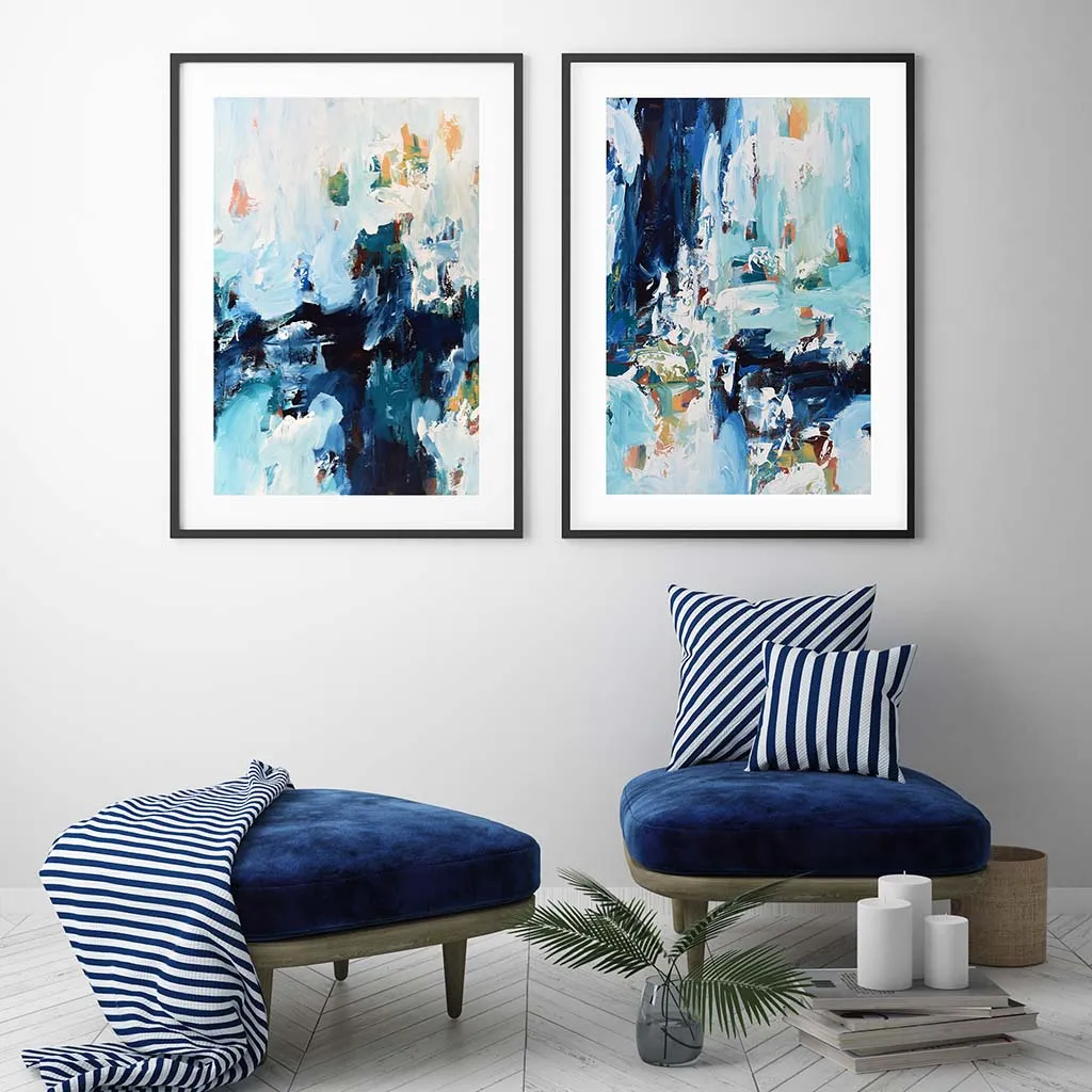 Abstract Blue Tones - Print Set Of 2