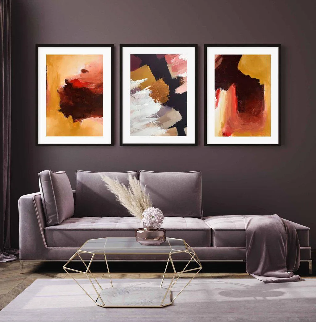 Abstract Sunburst - Print Set Of 3