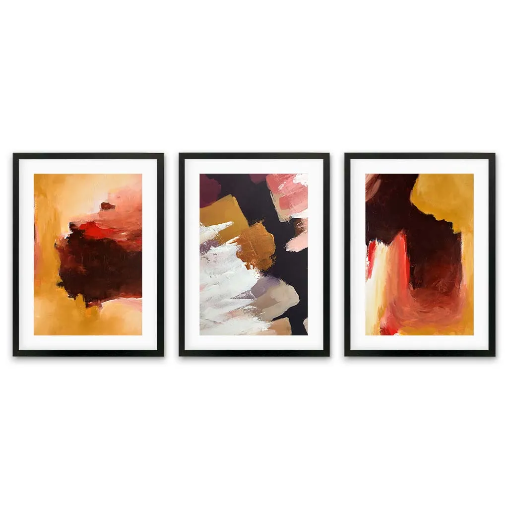 Abstract Sunburst - Print Set Of 3