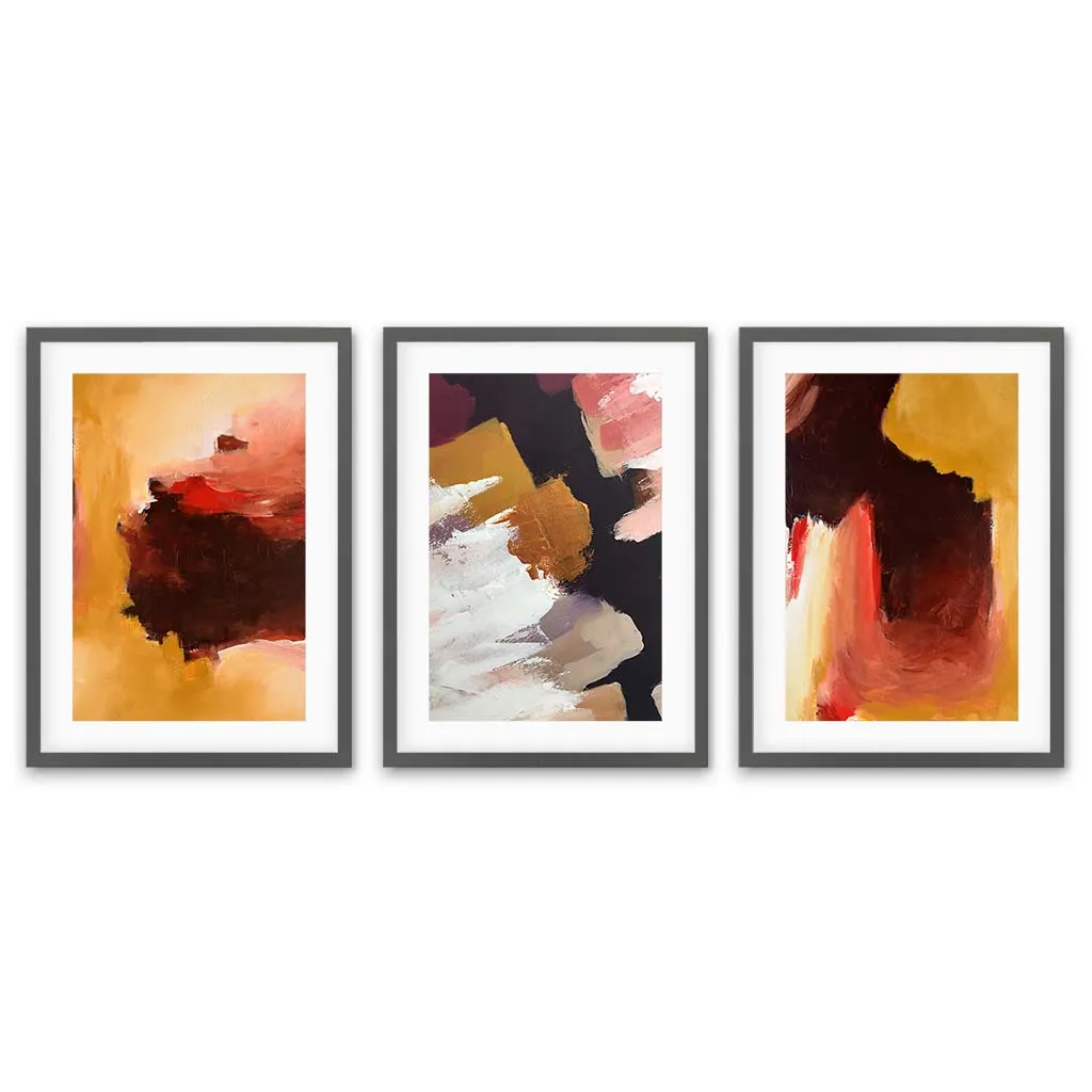 Abstract Sunburst - Print Set Of 3