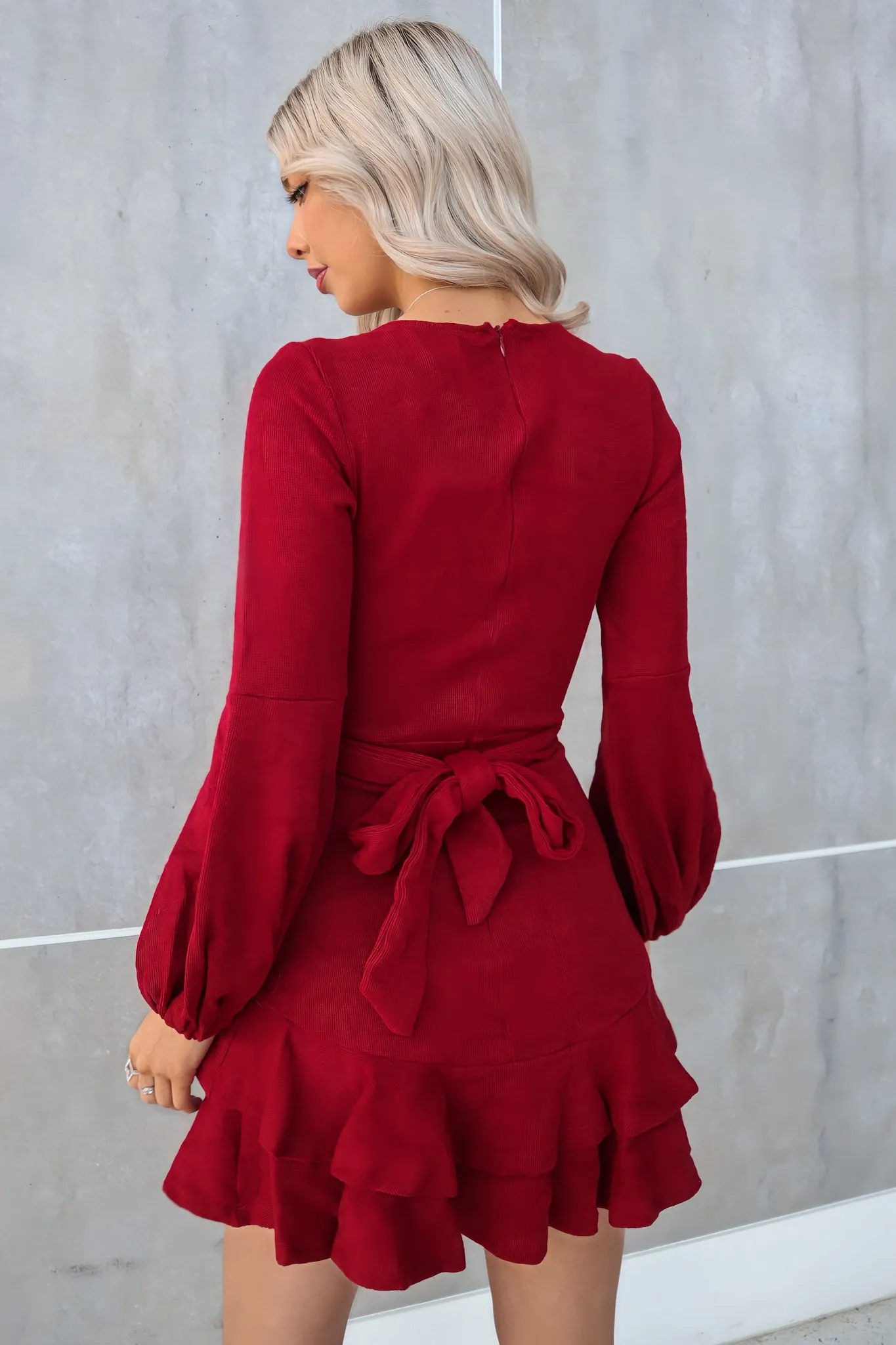 Annalise Mini Dress - Wine Red