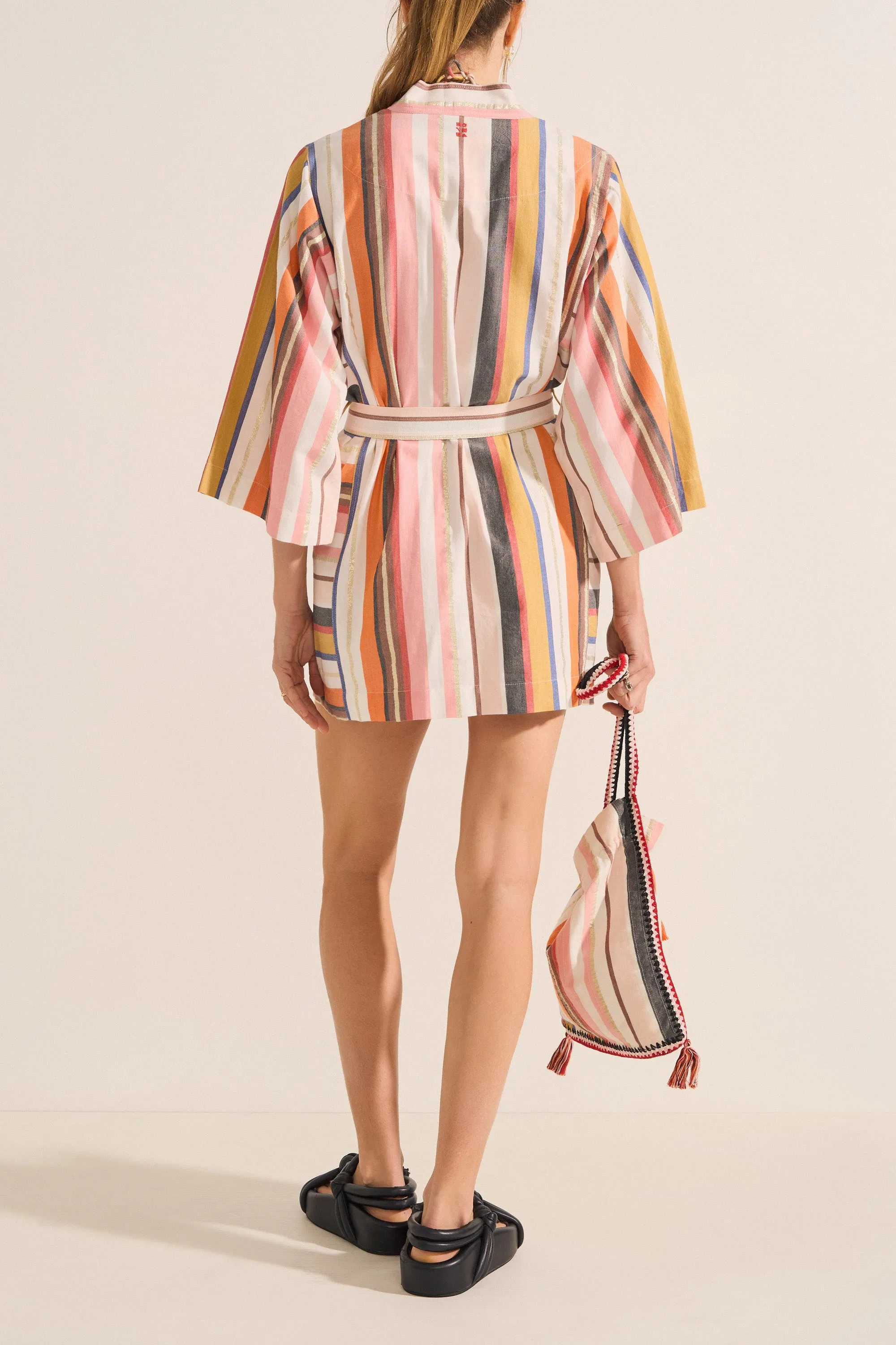 Luxurious Ariane Amorgos Striped Cotton Robe