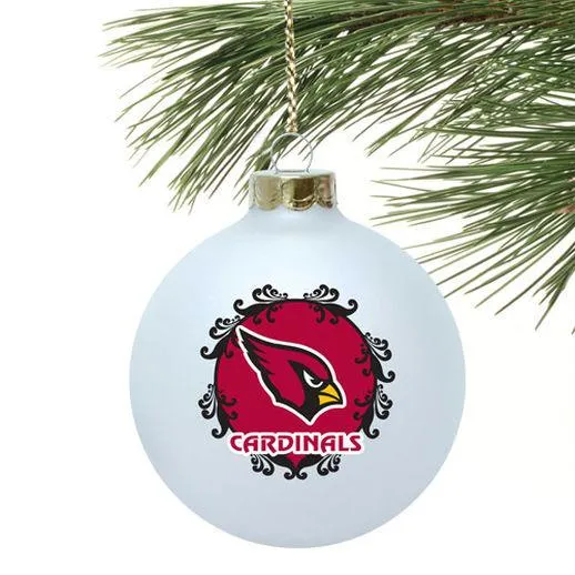 Arizona Cardinals NFL Topperscot White Large Glass Christmas Ornament (3 1/4")