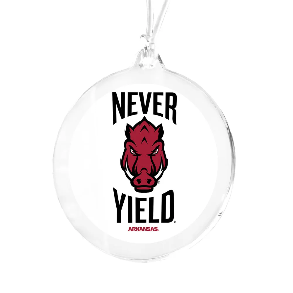 Arkansas Razorbacks - Arkansas Never Yield Ornament & Bag Tag