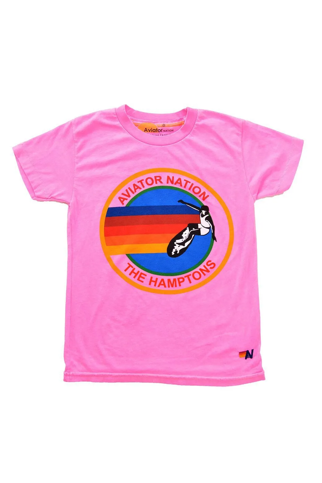 AVIATOR NATION HAMPTONS KIDS TEE - NEON PINK