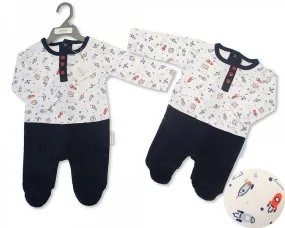 Baby Boys All in One Romper Suit - Rocket - NB-6M - (BIS-2028-2117)