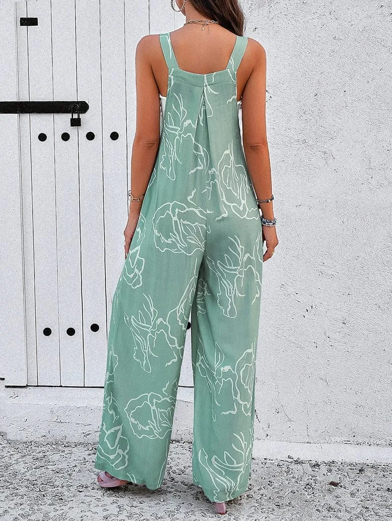 Baby Print Baggy Jumpsuit - Green