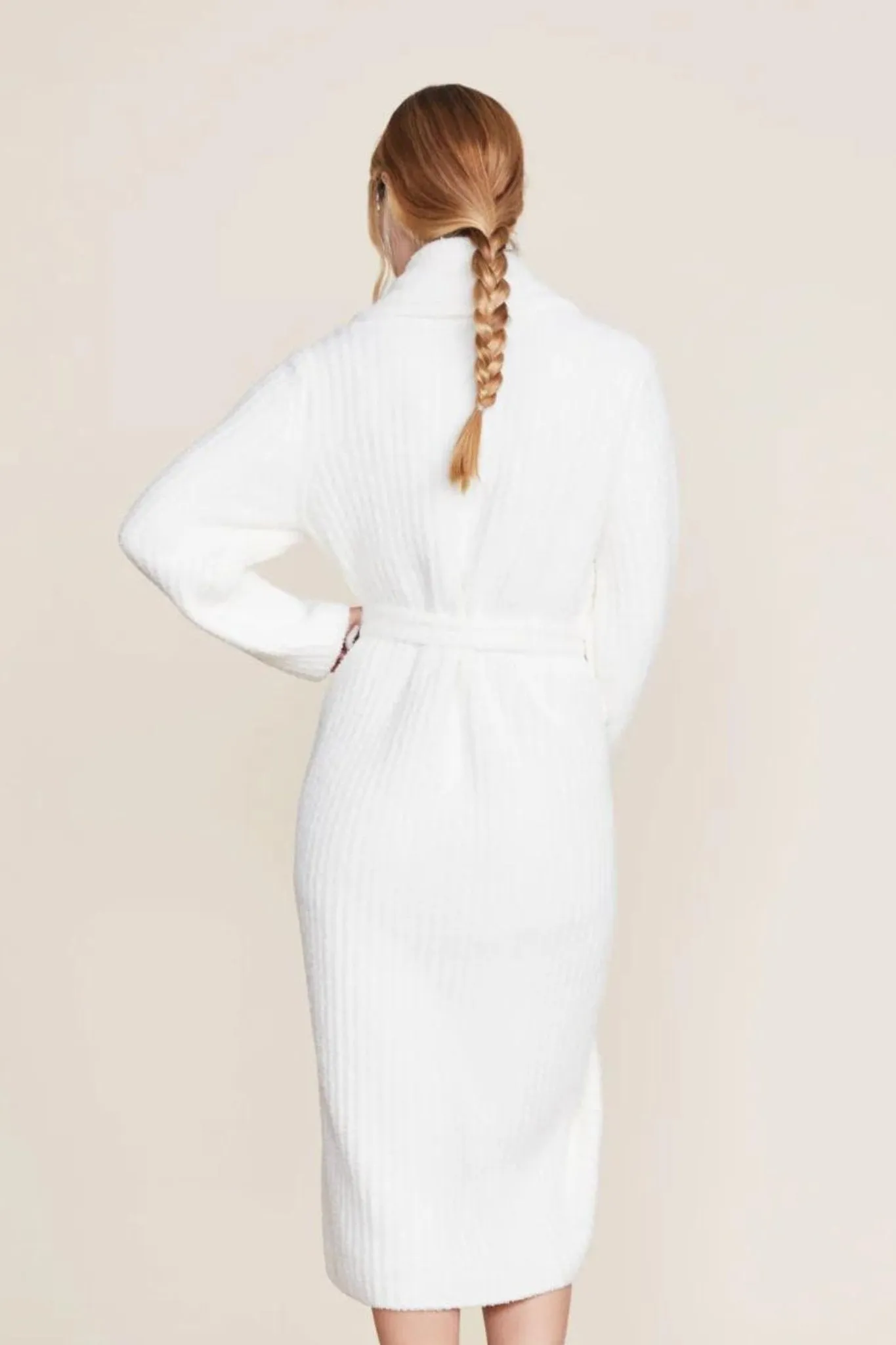 Barefoot Dreams: Eco Cozychic Ribbed Robe in Pearl