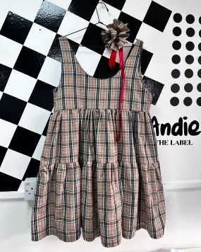 Beige Tartan Layer Dress