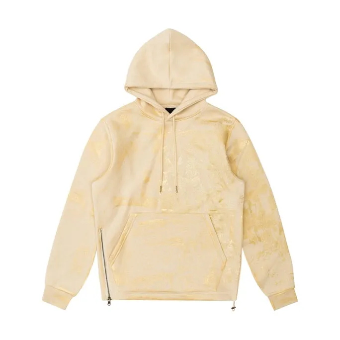 Big And Tall Metallic Print Hoodie - Fawn