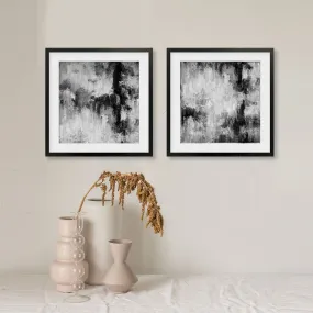 Black Abstraction Wall Art Print Set