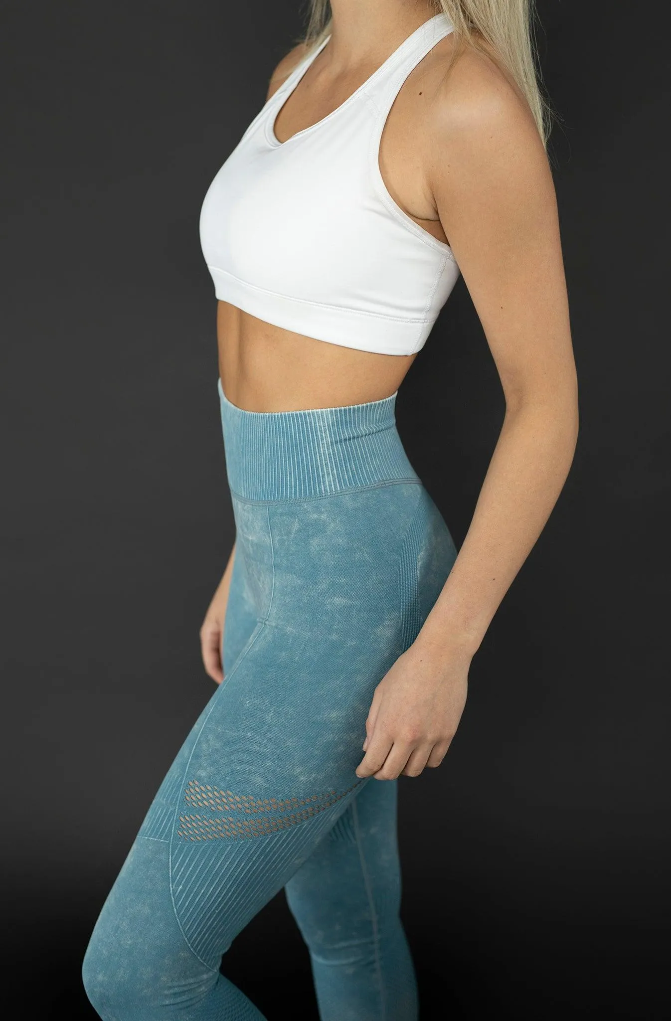 Stylish Blue Stone Wash Leggings for Women