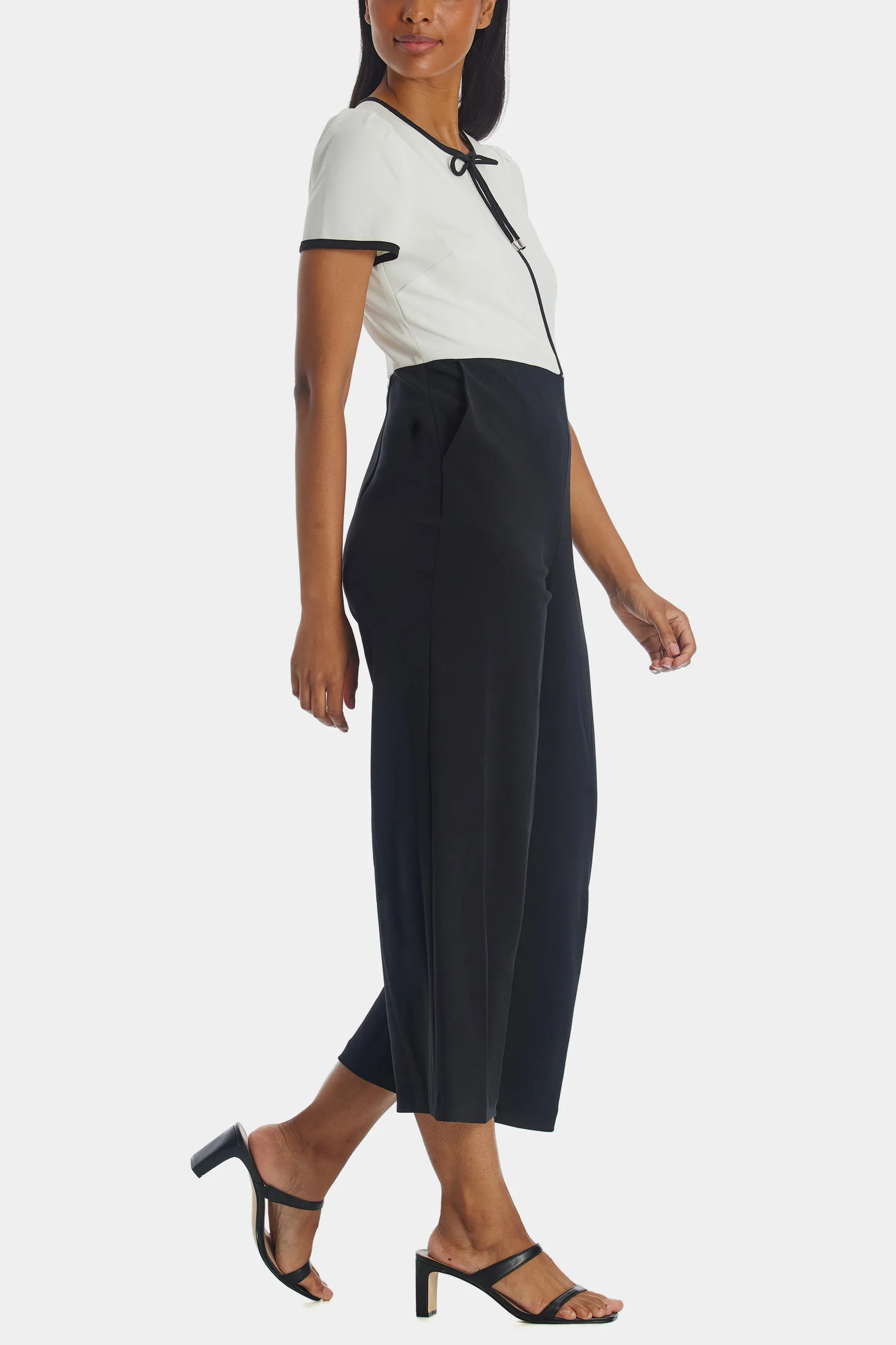 Bow Tie Scuba Crepe Jumpsuit