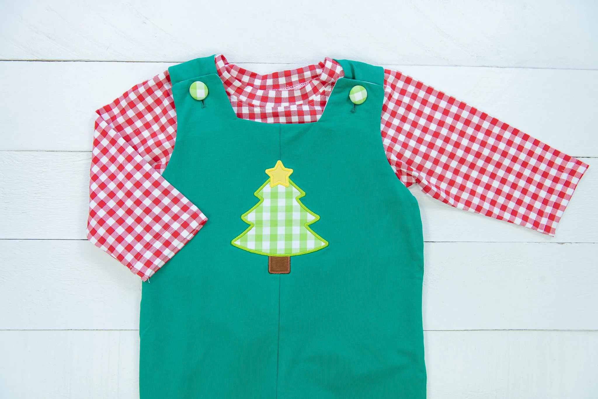 Boys Applique Christmas Tree Longall Set