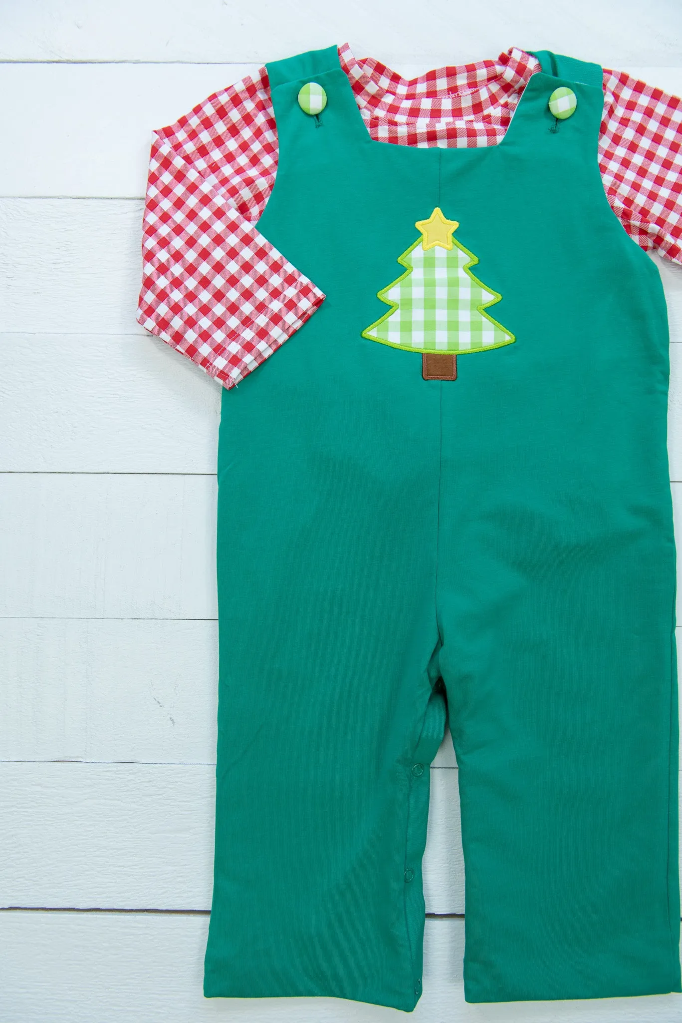 Boys Applique Christmas Tree Longall Set