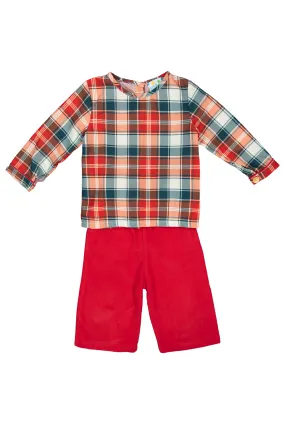 Boys Holiday Plaid Pants Set