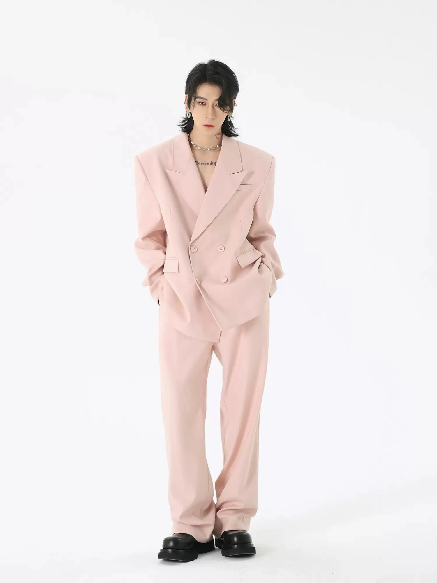 Buttoned Suit Classic Pants