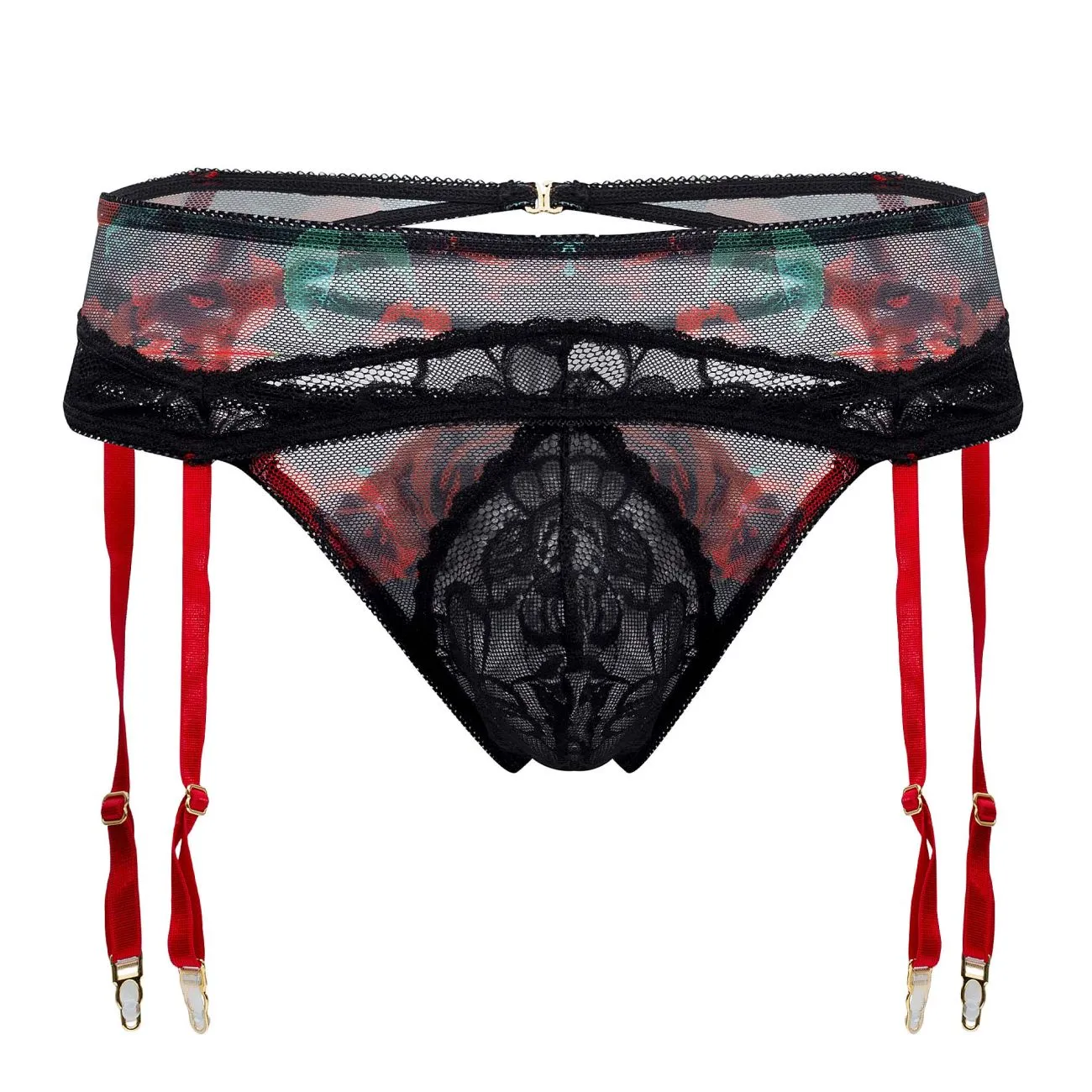 CandyMan Garter Thongs Two Piece Set