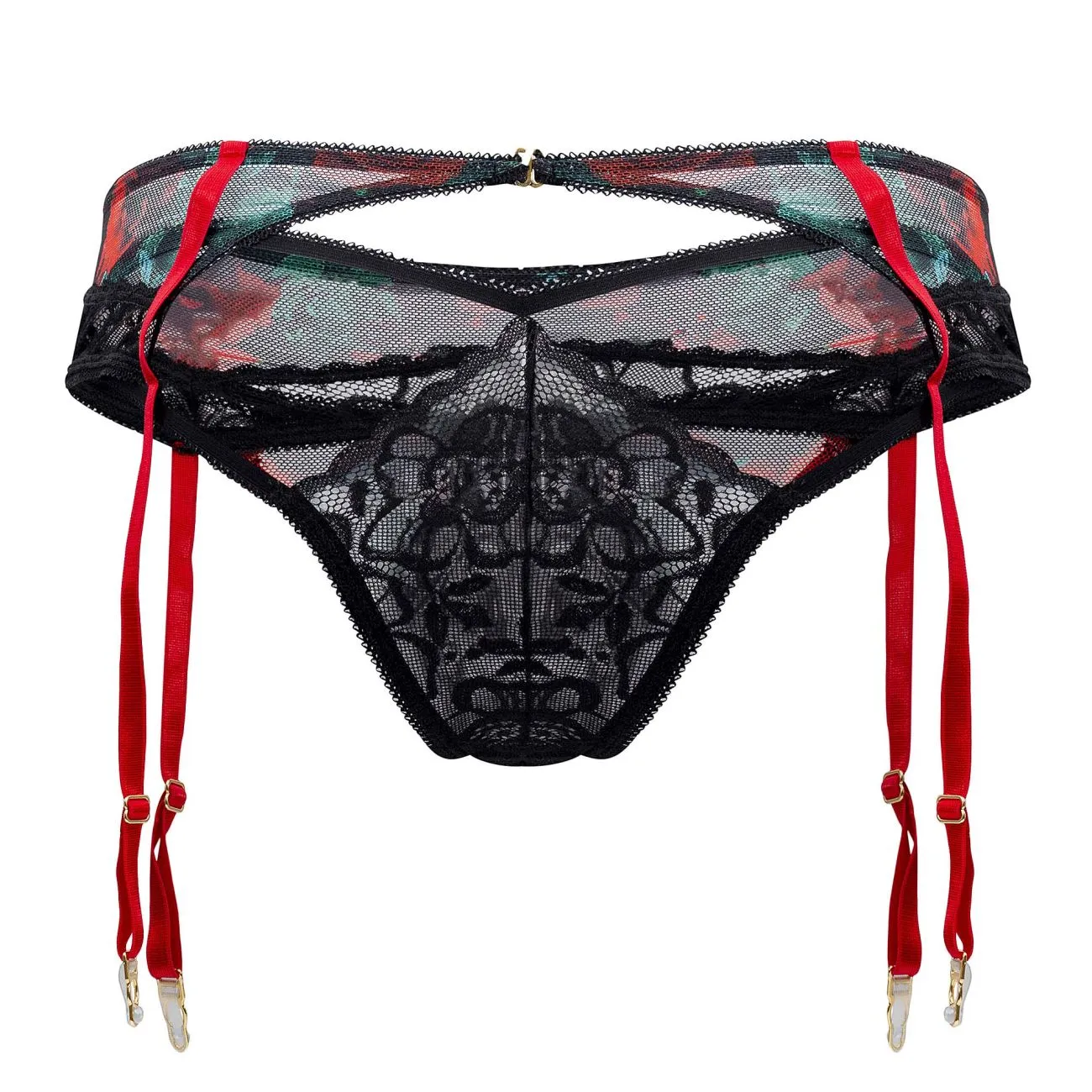 CandyMan Garter Thongs Two Piece Set