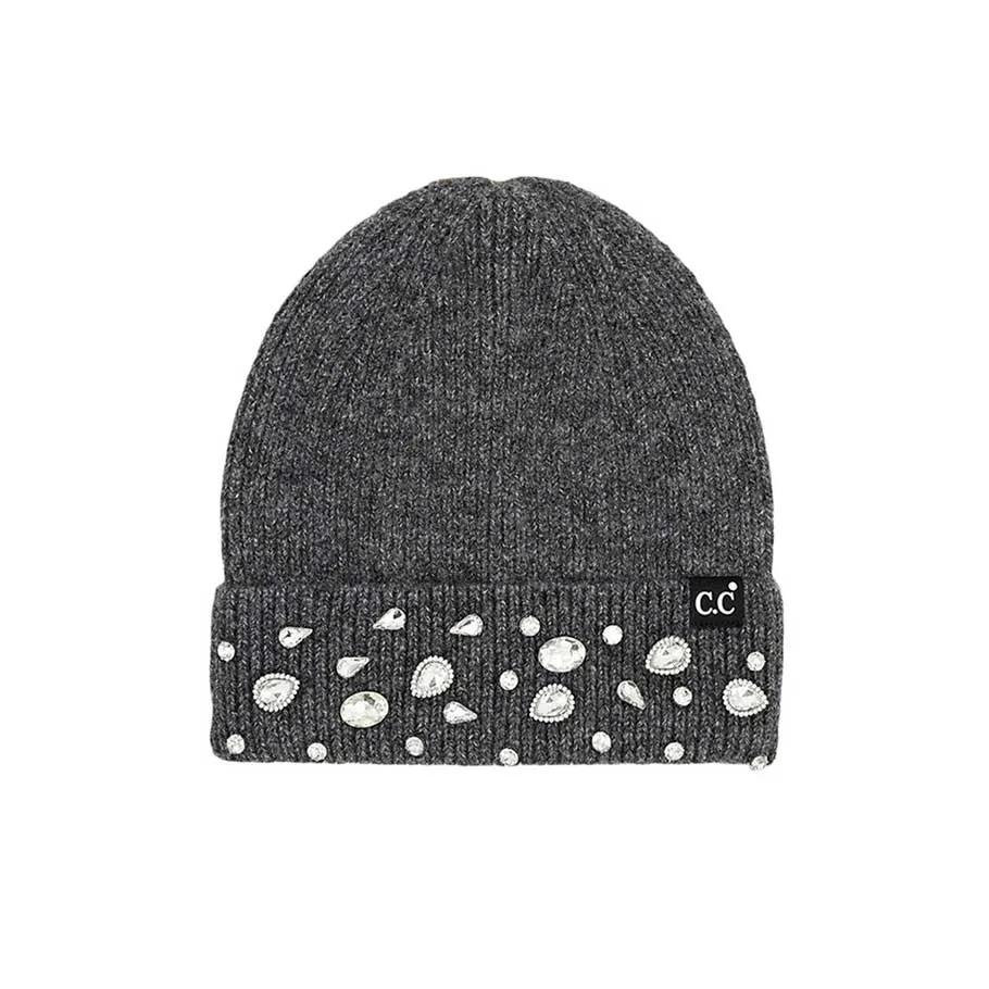 C.C Rhinestone Charm Beanie