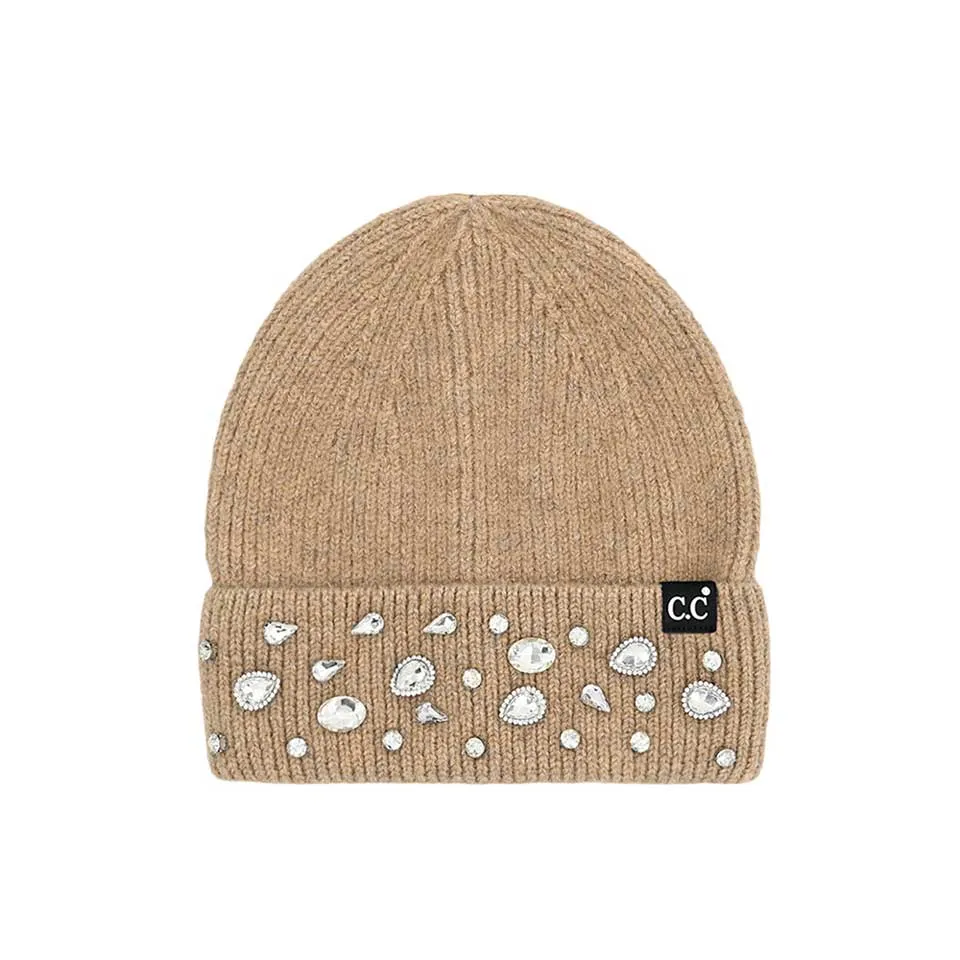 C.C Rhinestone Charm Beanie