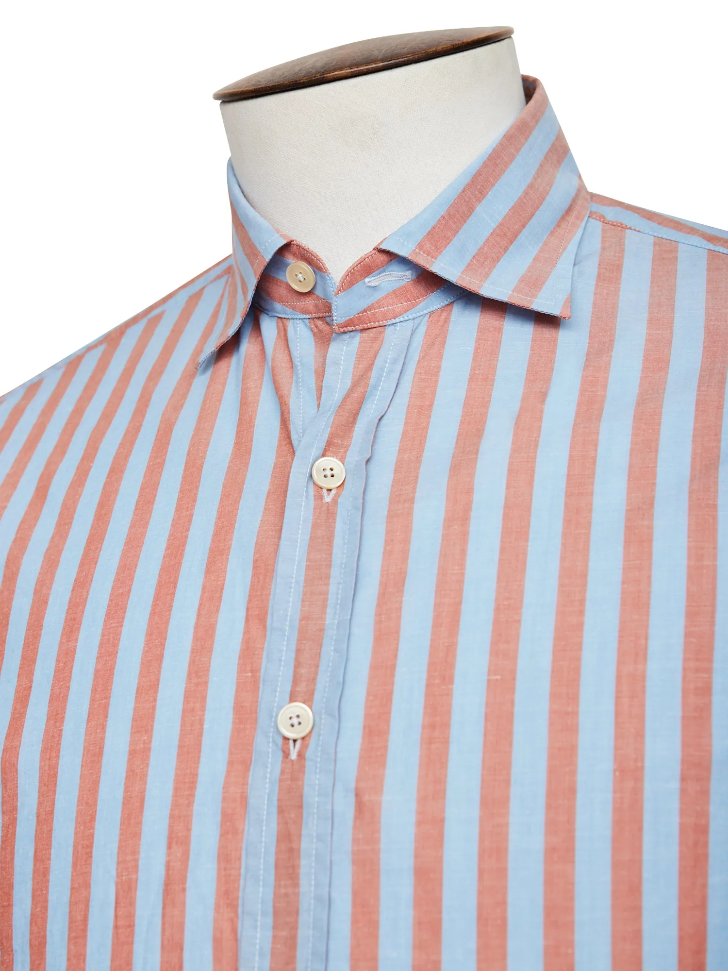 Cerulean Blue and Red Stripe Shirt