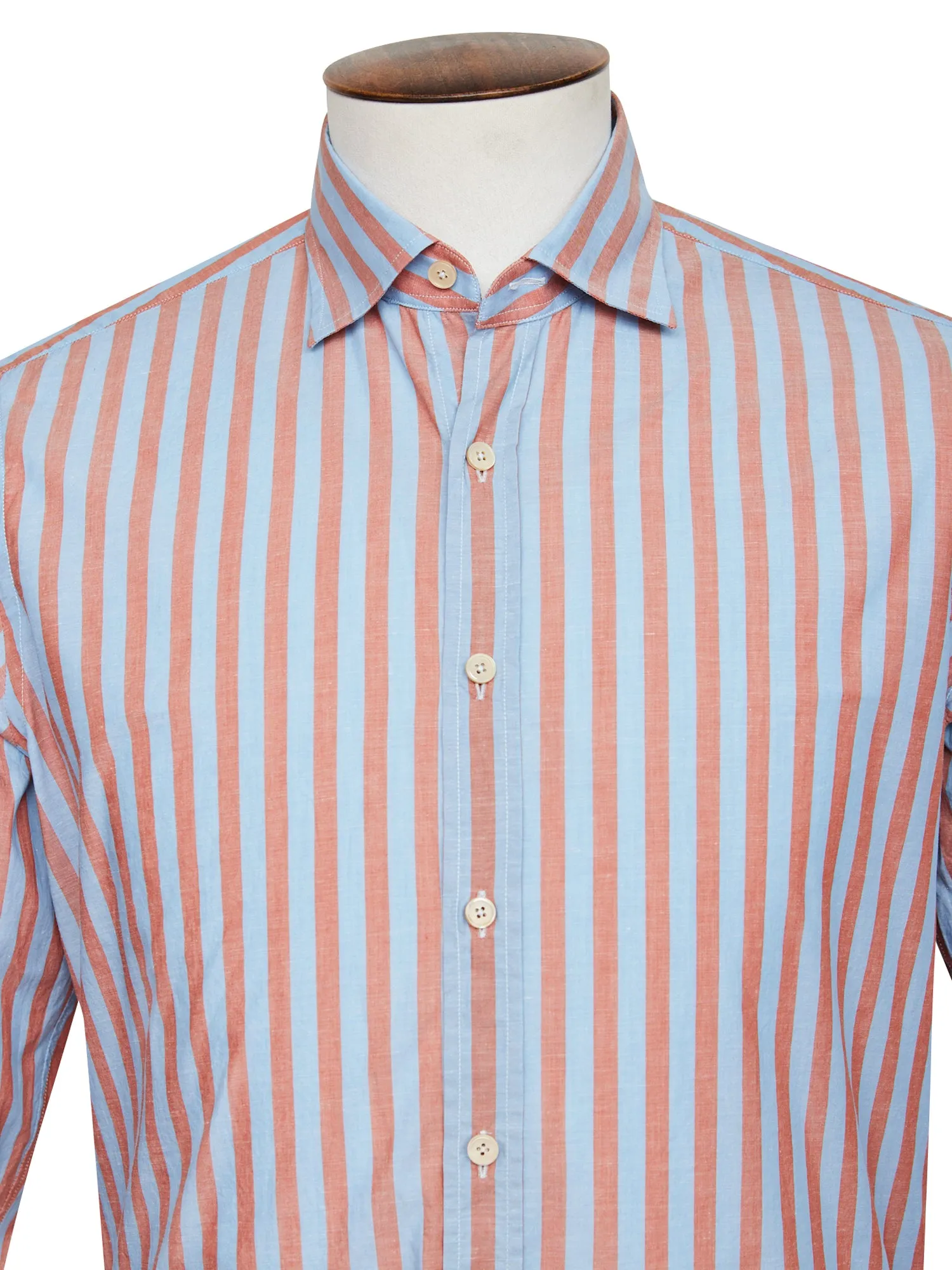 Cerulean Blue and Red Stripe Shirt